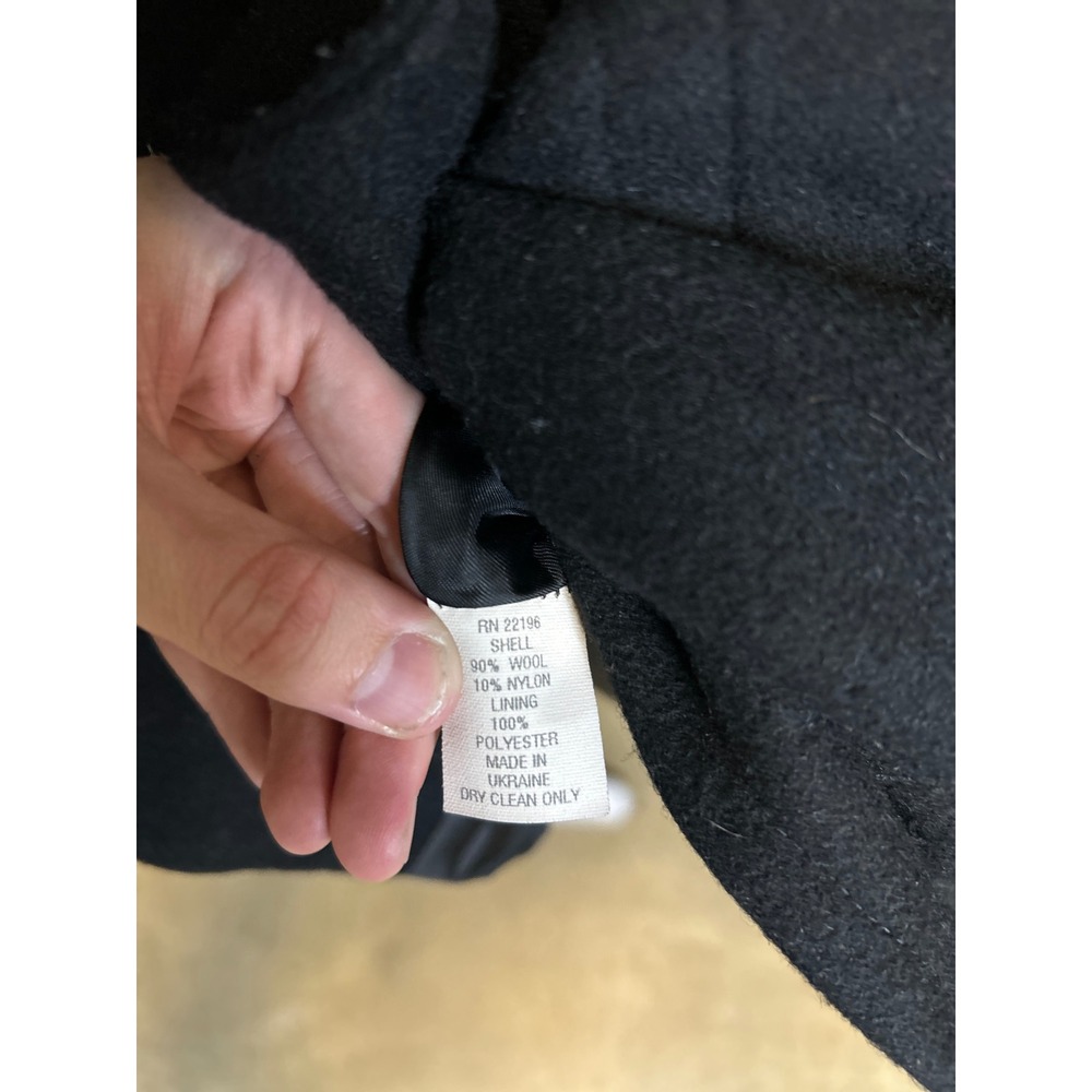 Jason Kole Pea Coat Womens M Black Wool Blend Double Breasted Classic Jacket - Picture 4 of 9